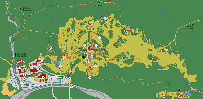 Plan of Linderhof Park Plan of Linderhof Park